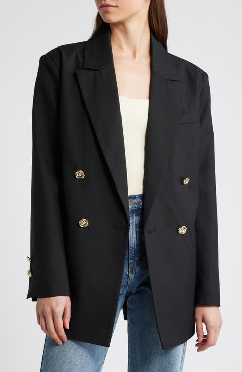 Oversize Double Breasted Wool Blend Blazer