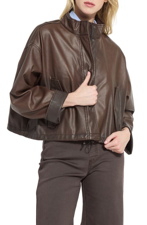 Mina Oversized Faux Leather Jacket
