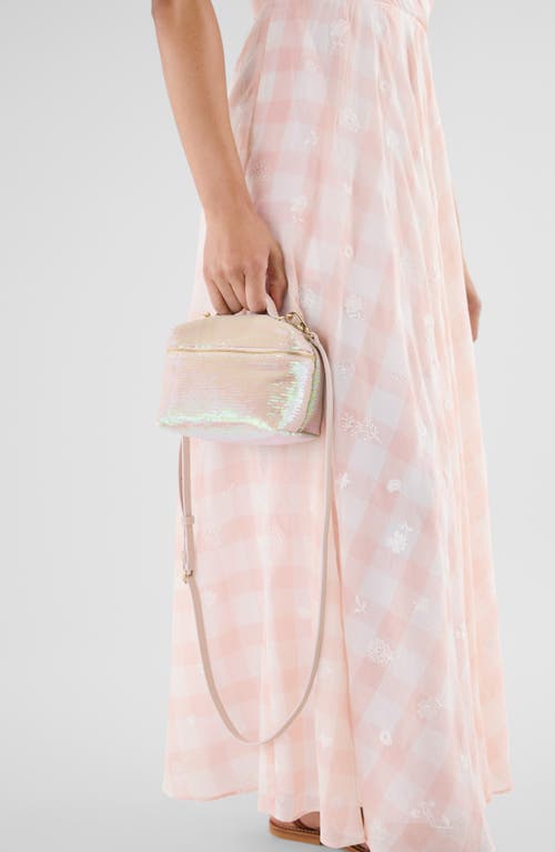 Longchamp Le Pliage Sequin Vanity Crossbody Bag In Nude