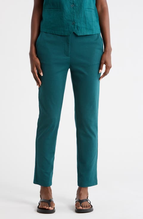 High Waist Ponte Ankle Pants