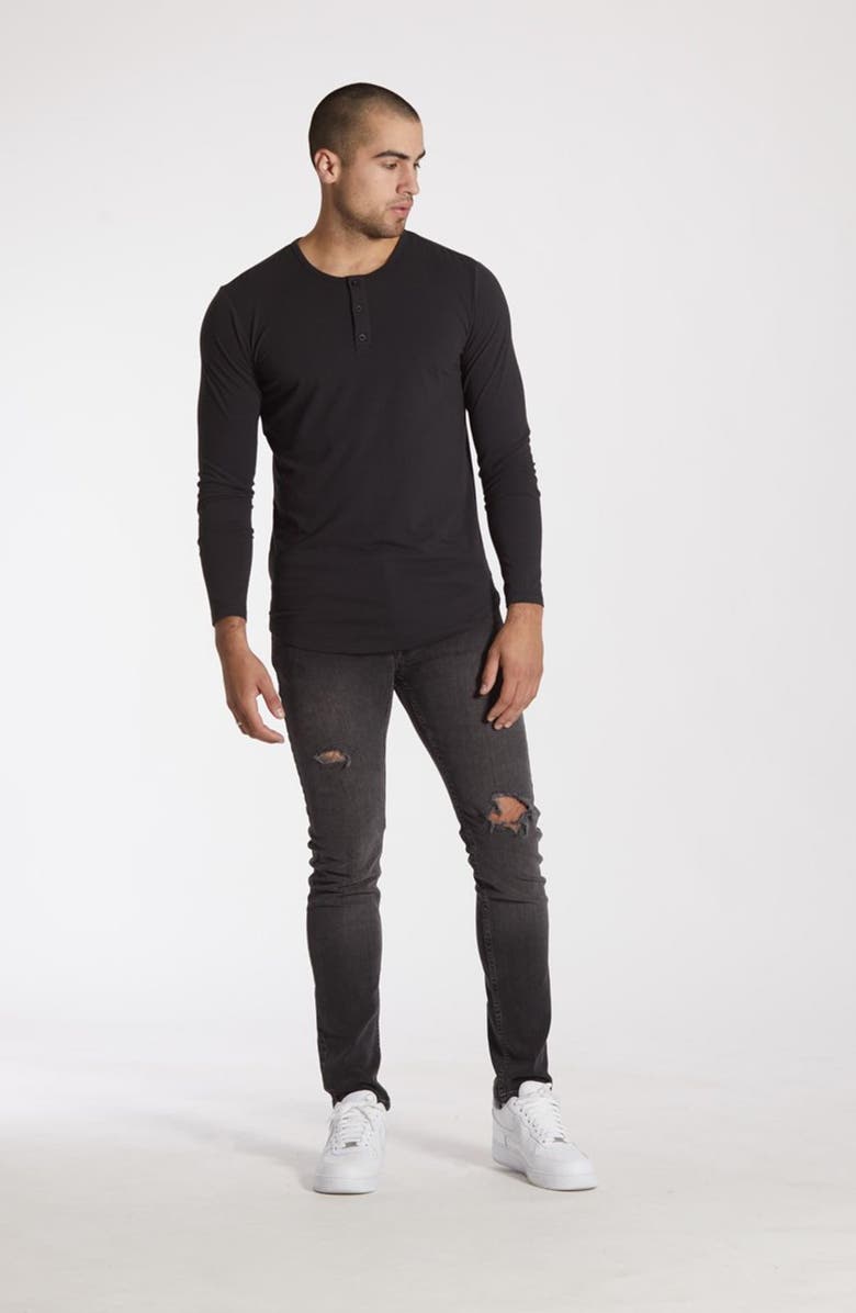 Cuts AO Curved Hem Long Sleeve Henley, Alternate, color, 