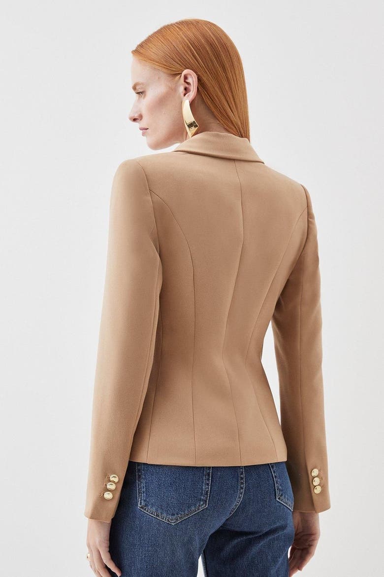 Tailored Button Military Blazer, Alternate, color, Camel