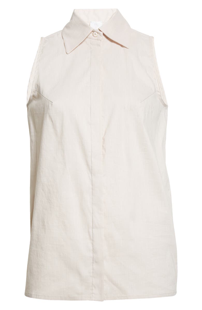 Eleventy Sleeveless Button-Up Shirt, Alternate, color, Sand