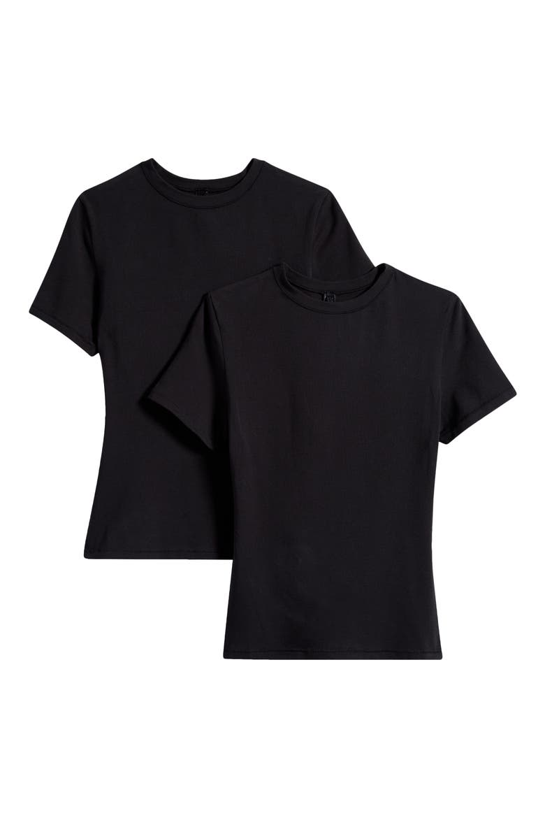 2-Pack Stretch Cotton Jersey T-Shirt, Main, color, SOOT