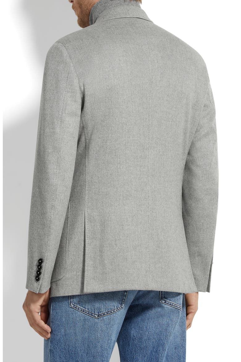 Oasi Cashmere Sport Coat with Detachable Bib, Alternate, color, GREY MELANGE