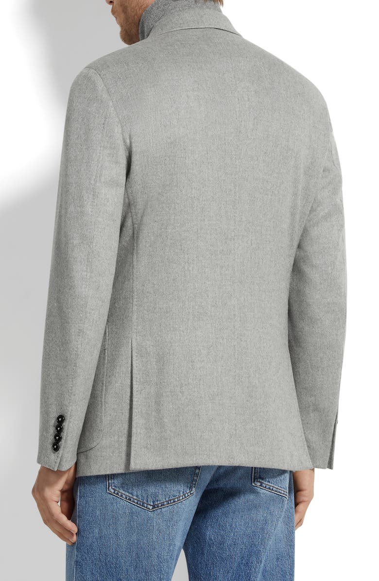ZEGNA Oasi Cashmere Sport Coat with Detachable Bib, Alternate, color, Grey Melange