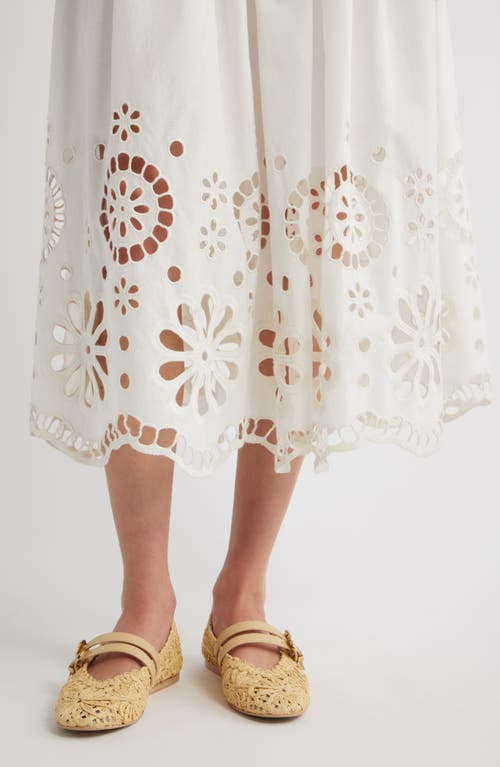 The Great Super Bloom Eyelet Midi Skirt