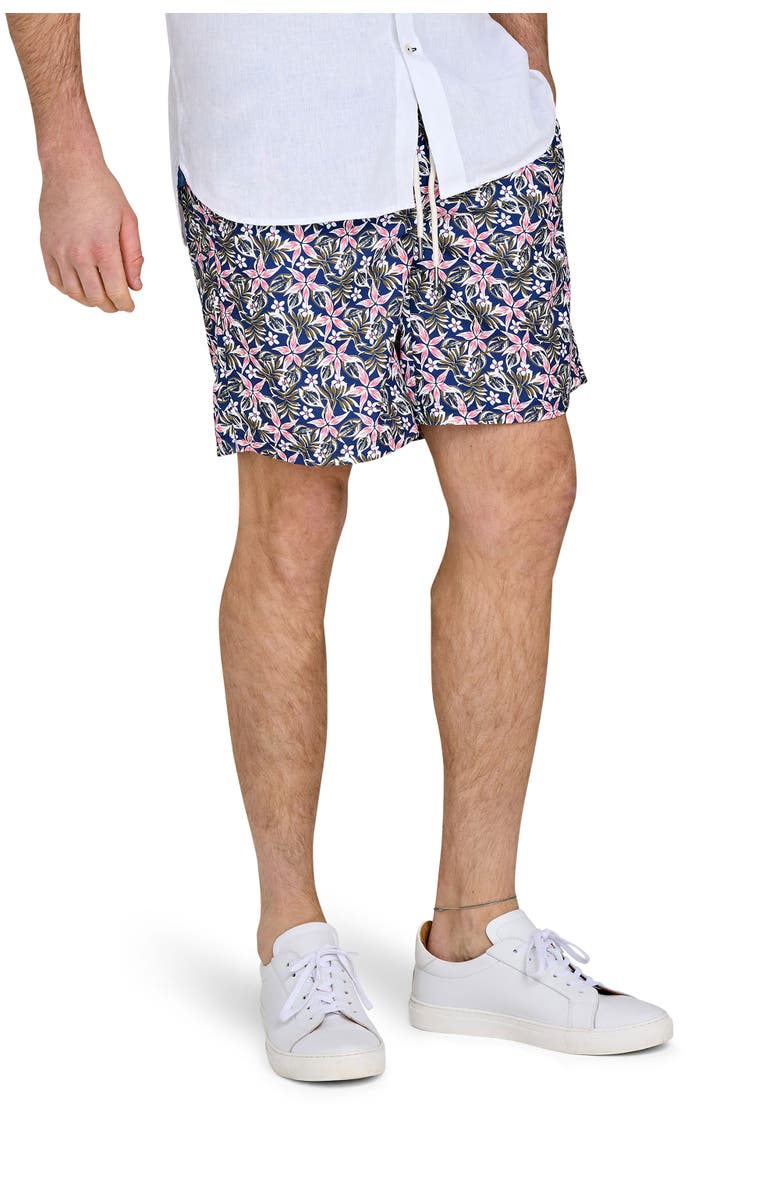 Raging Bull Hawaiian Printed Swim Shorts, Alternate, color, Denim Blue