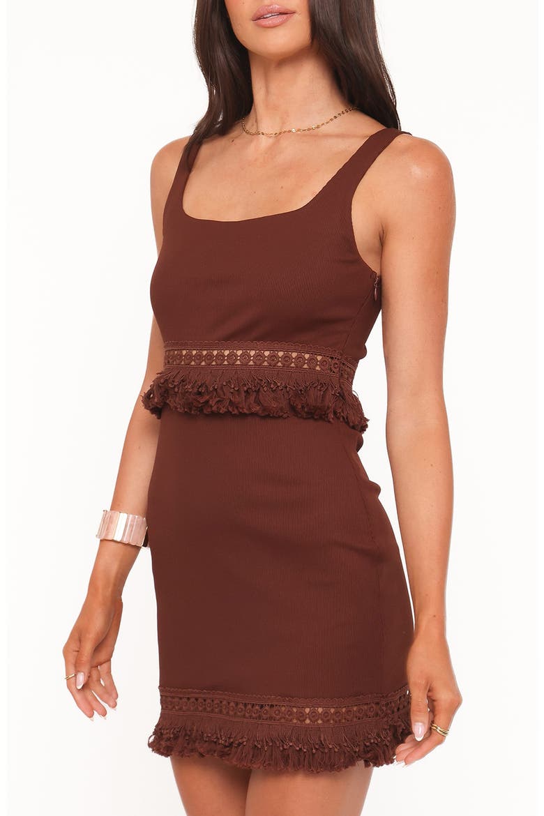 Tula Fringe Sleeveless Minidress, Alternate, color, DARK BROWN