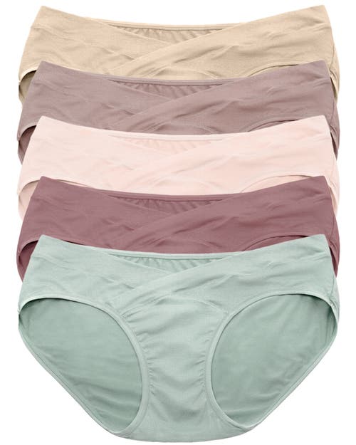 Kindred Bravely Assorted 5-pack Under The Bump Full Coverage Maternity Briefs In Multi