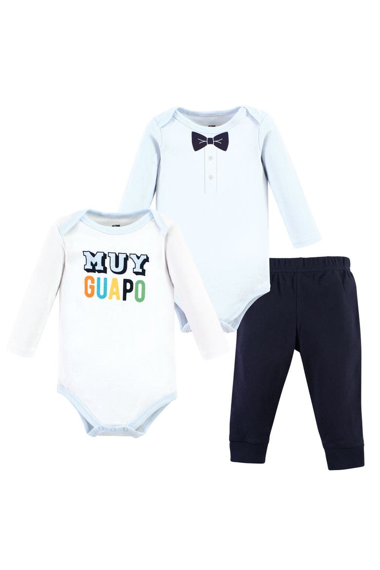 Coordinated 3-Piece Outfit with Long-Sleeve Bodysuit & Pants, Main, color, Hola Ladies Long Sleeve
