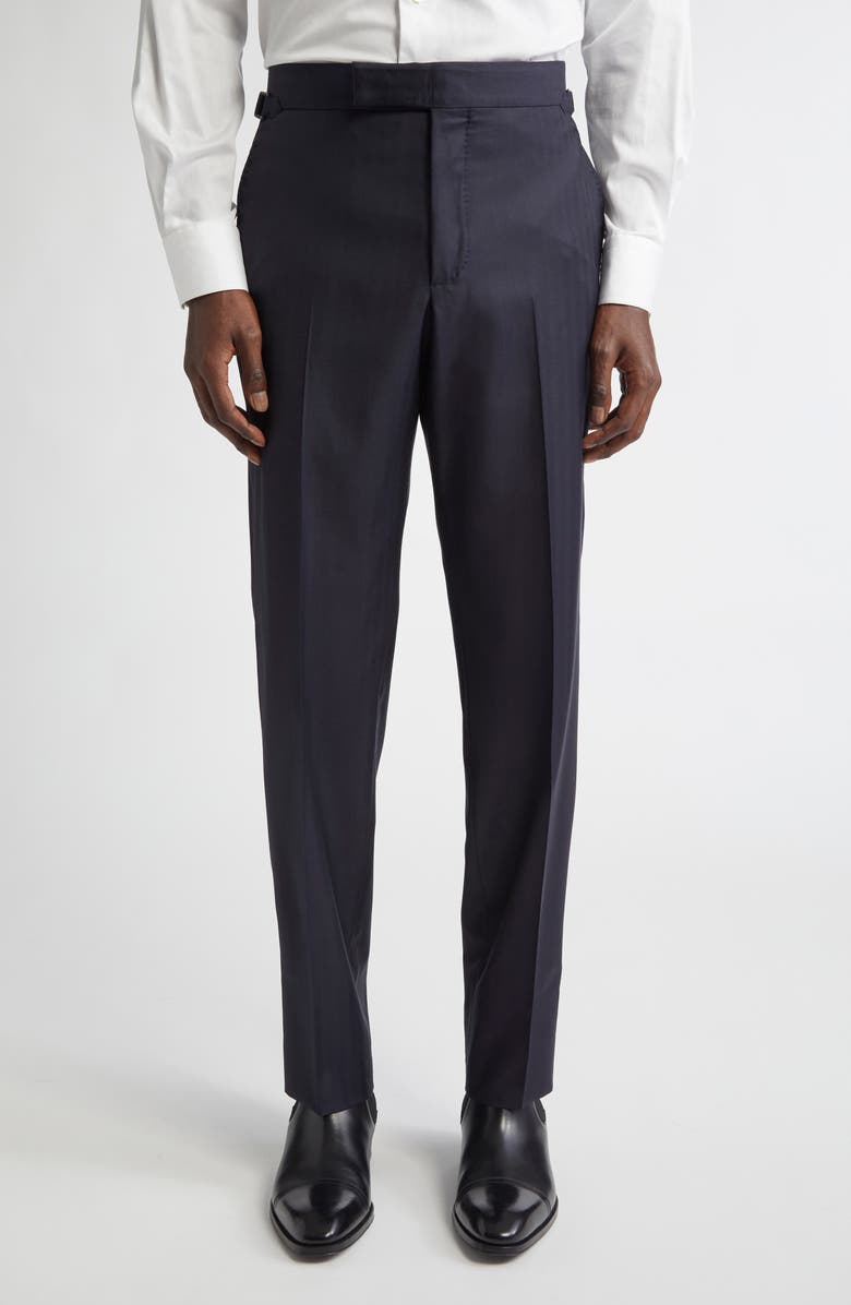 TOM FORD O'Connor Herringbone Stripe Wool & Silk Suit, Alternate, color, Navy