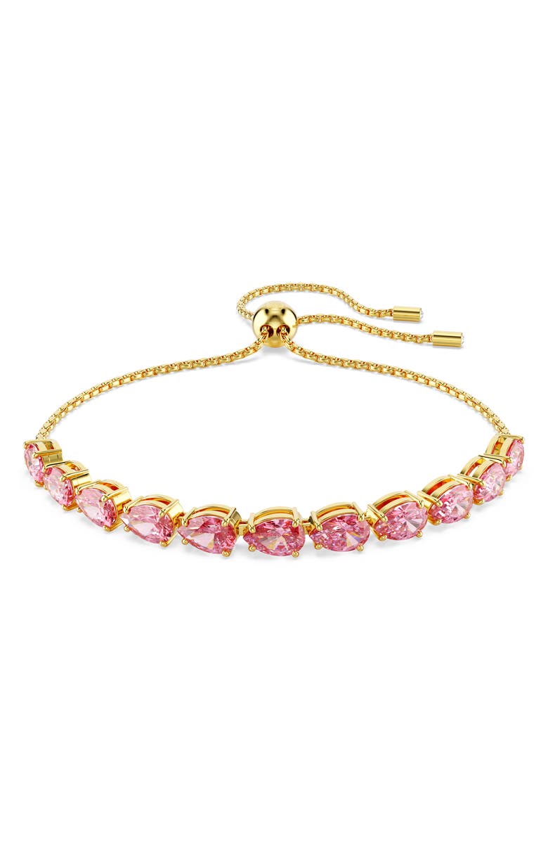 Swarovski Matrix Slider Bracelet, Main, color, Pink