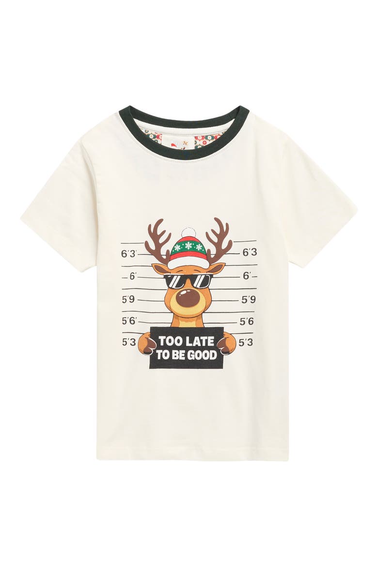 Off White with Reindeer Graphic, Main, color, WHITE