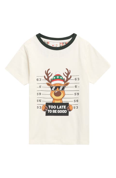 Off White with Reindeer Graphic