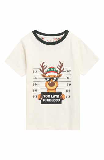 Off White with Reindeer Graphic