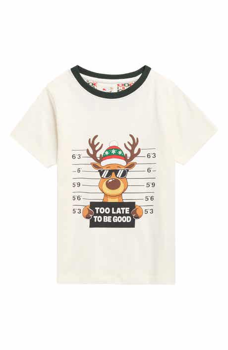 Off White with Reindeer Graphic