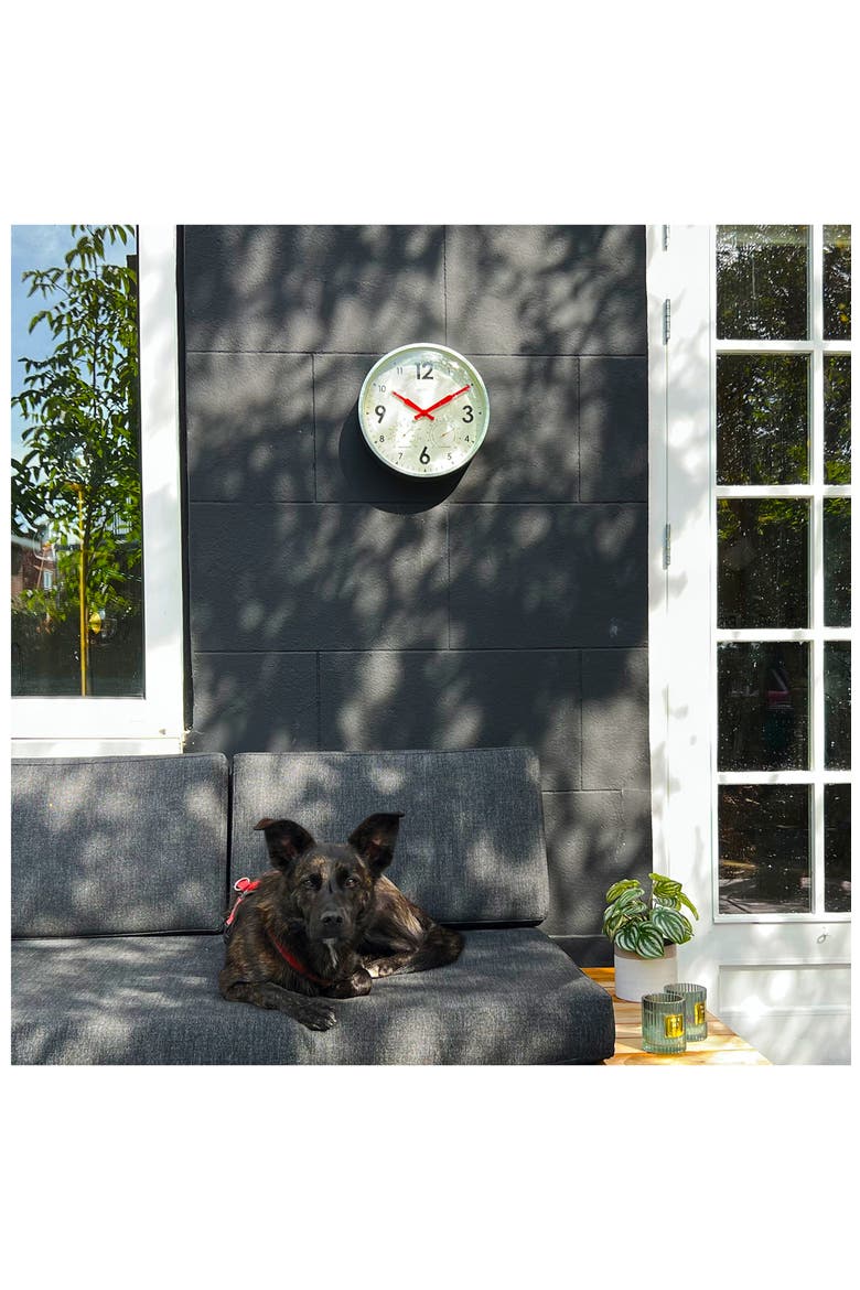Factory Outdoor Wall Clock & Weather Station (Nordstrom Exclusive), Alternate, color, GREY