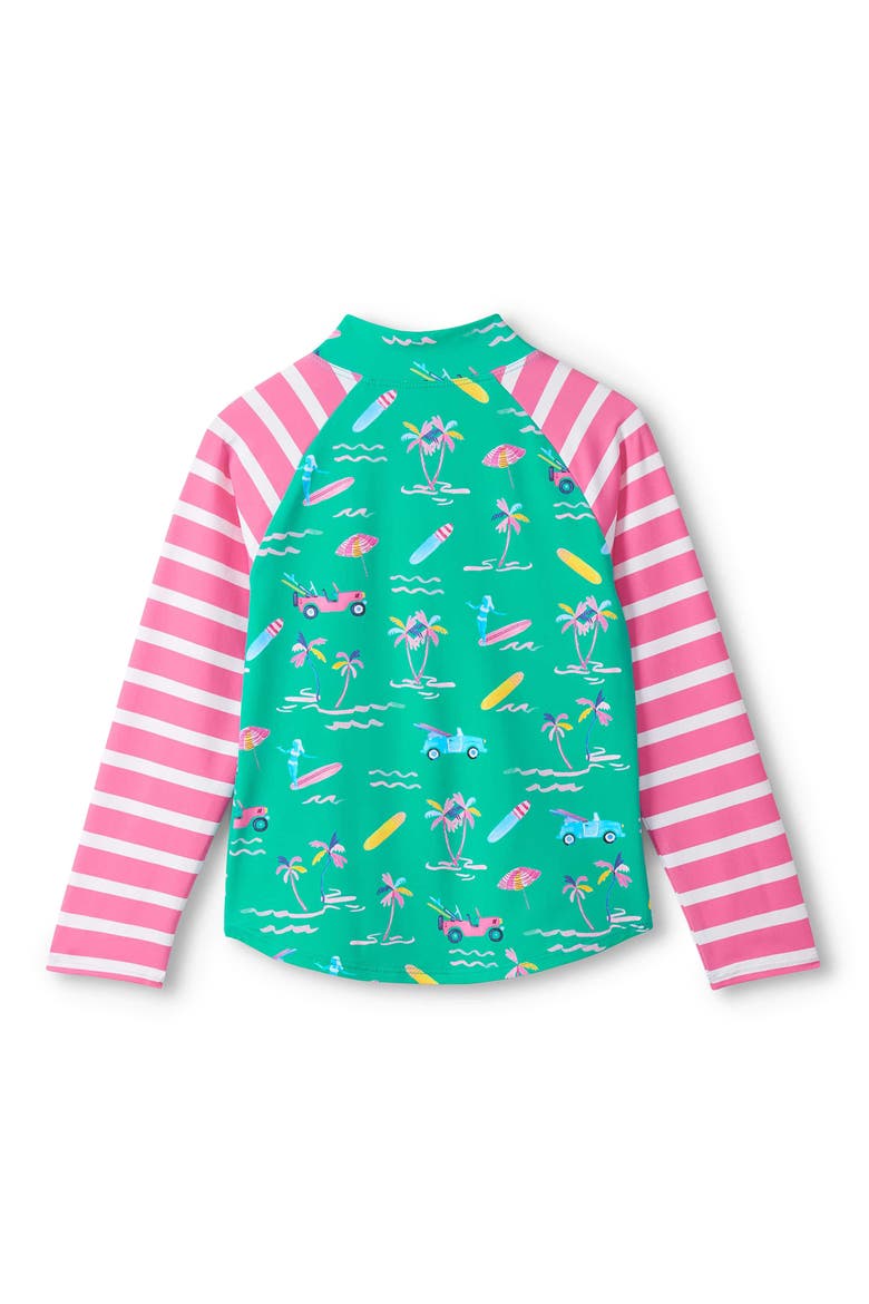 Tropical Escape Long Sleeve Rashguard Two-Piece Swimsuit, Alternate, color, ARCADIA