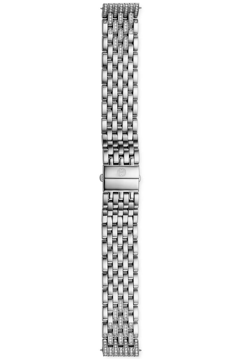 Deco Diamond 18mm Bracelet Watchband, Alternate, color, SILVER