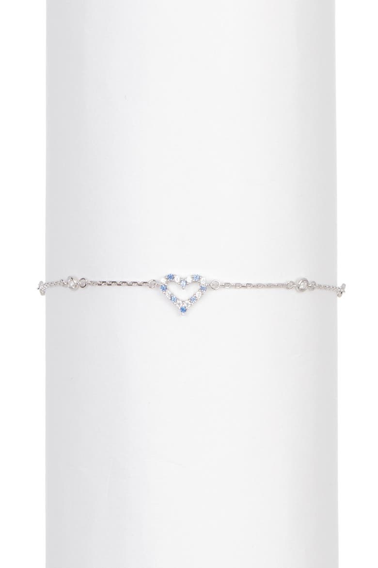 Sterling Silver Sapphire & Diamond Bracelet, Main, color, BLUE