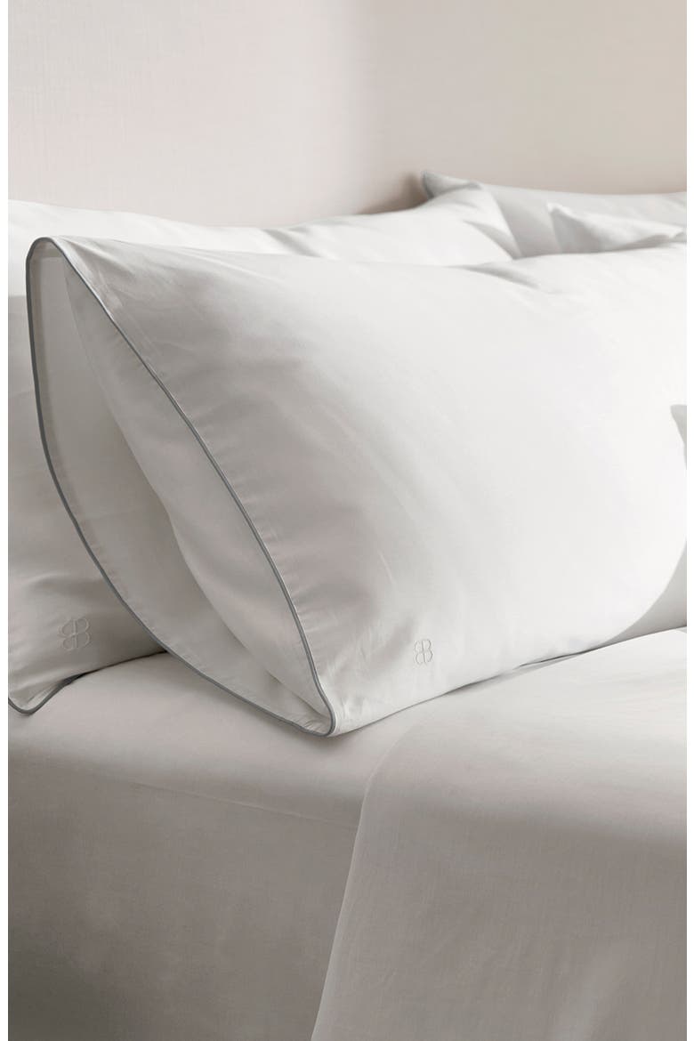 Signature Set of 2 Piped Edge Pillowcases, Alternate, color, WHITE/ SHORE