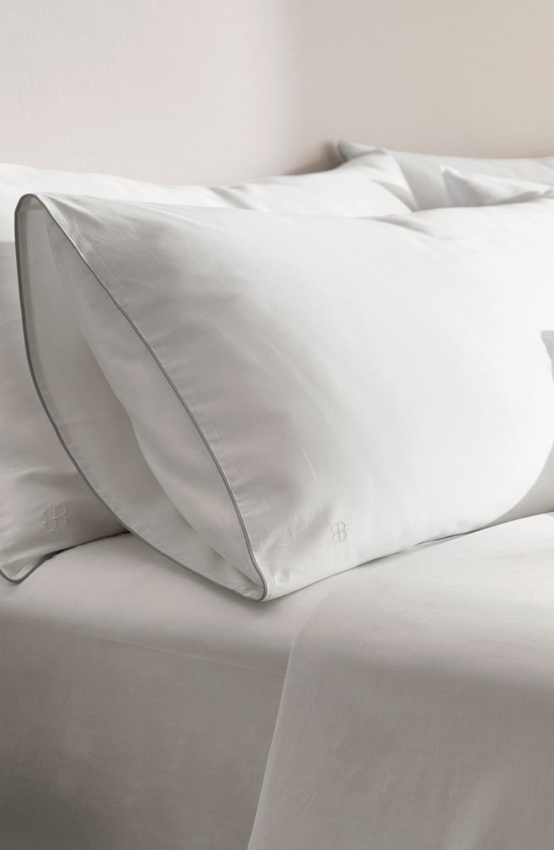 Boll & Branch Signature Set of 2 Piped Edge Pillowcases, Alternate, color, White/ Shore