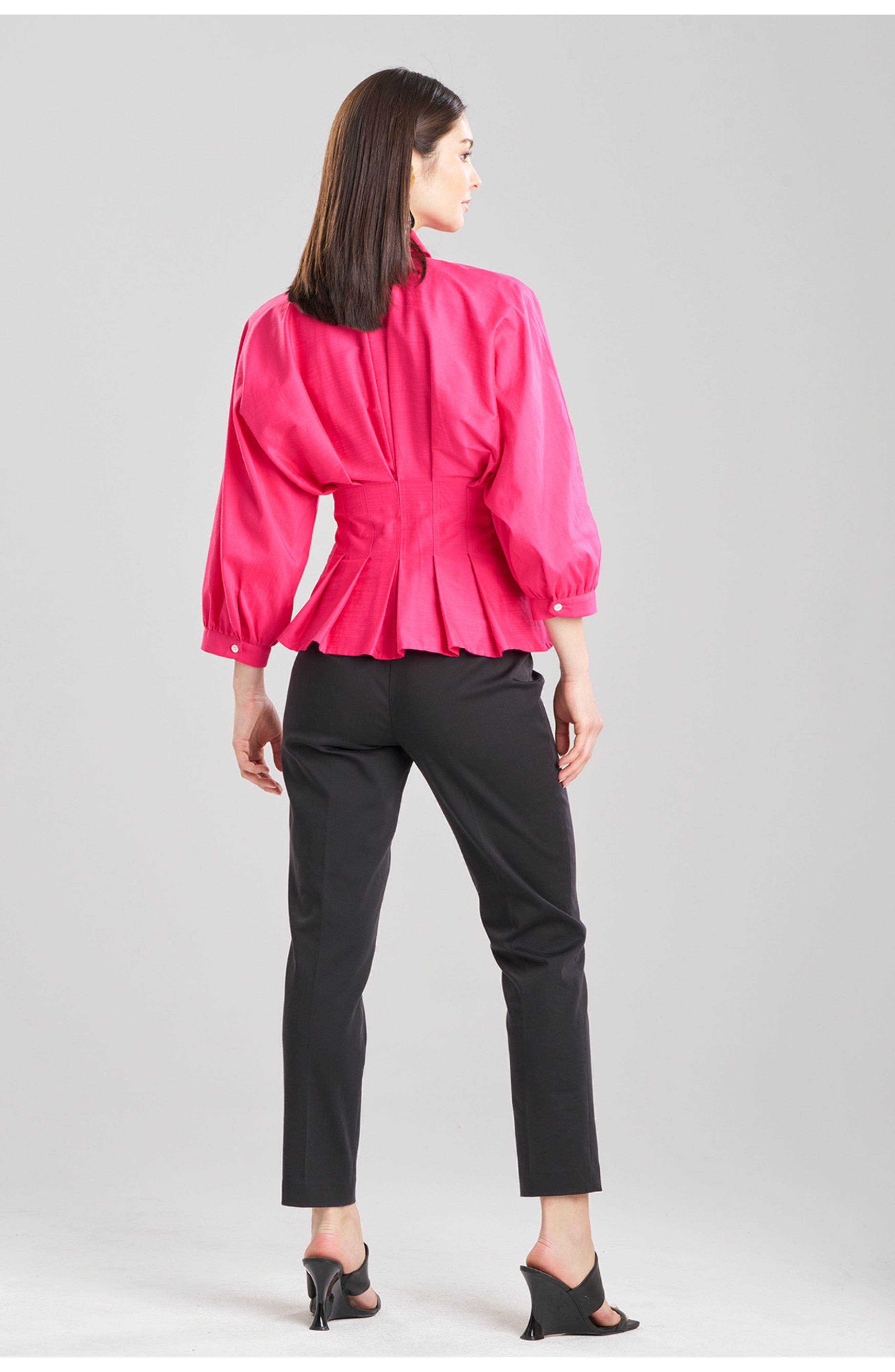 Cotton Silk Slub Pleated Shirt - image 2