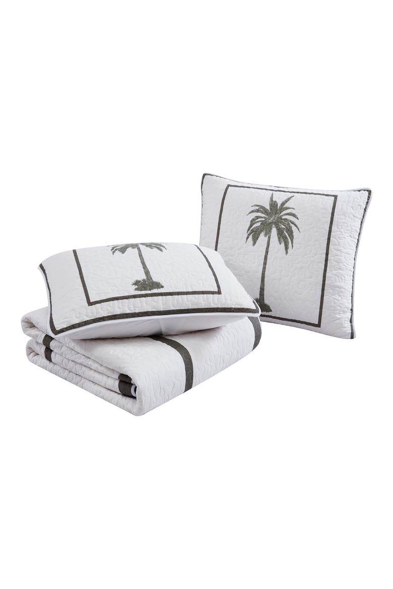 Palm Island Quilt Set, Alternate, color, PALM GREEN