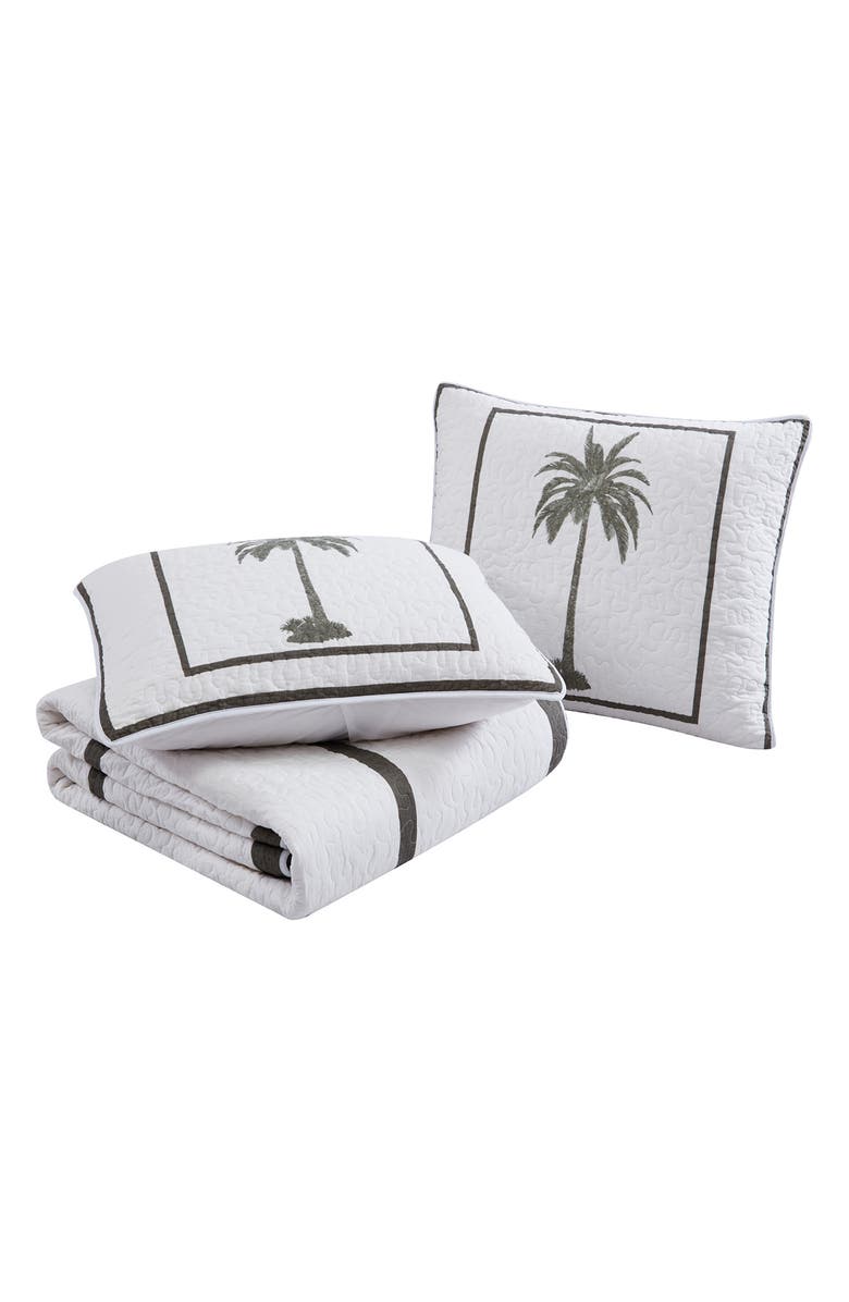 Tommy Bahama Palm Island Quilt Set, Alternate, color, Palm Green