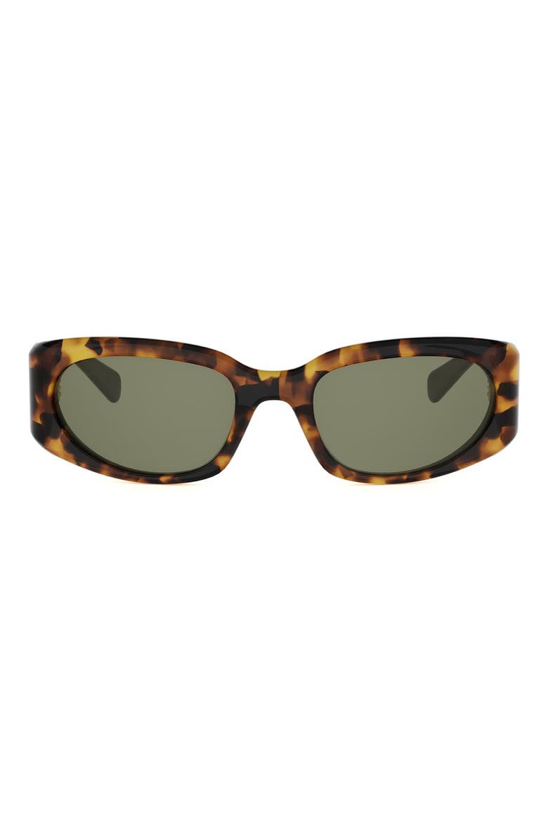 Journey 57mm Geometric Sunglasses, Main, color, BLONDE HAVANA / GREEN