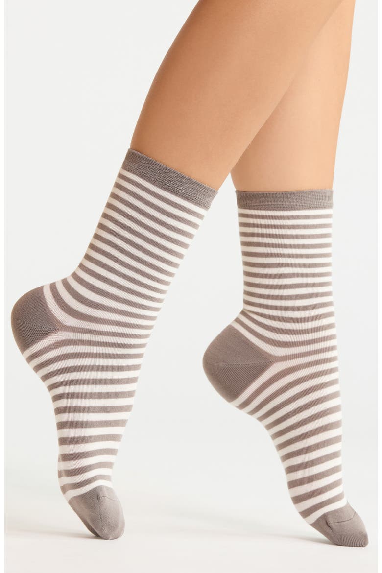 Solid Flat Knit Dress Socks, Main, color, TAN DRIFTWOOD STRIPE