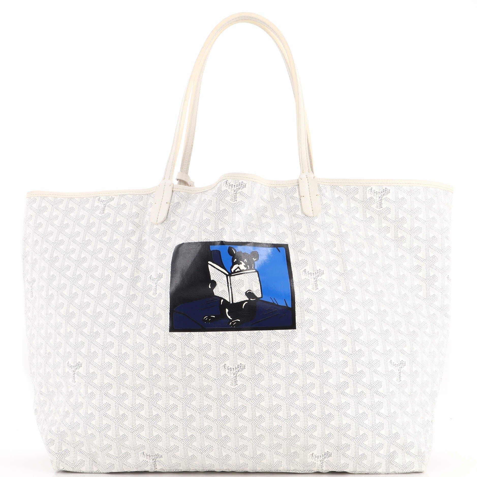Saint Louis Tote Printed Coated Canvas GM, Main, color, White