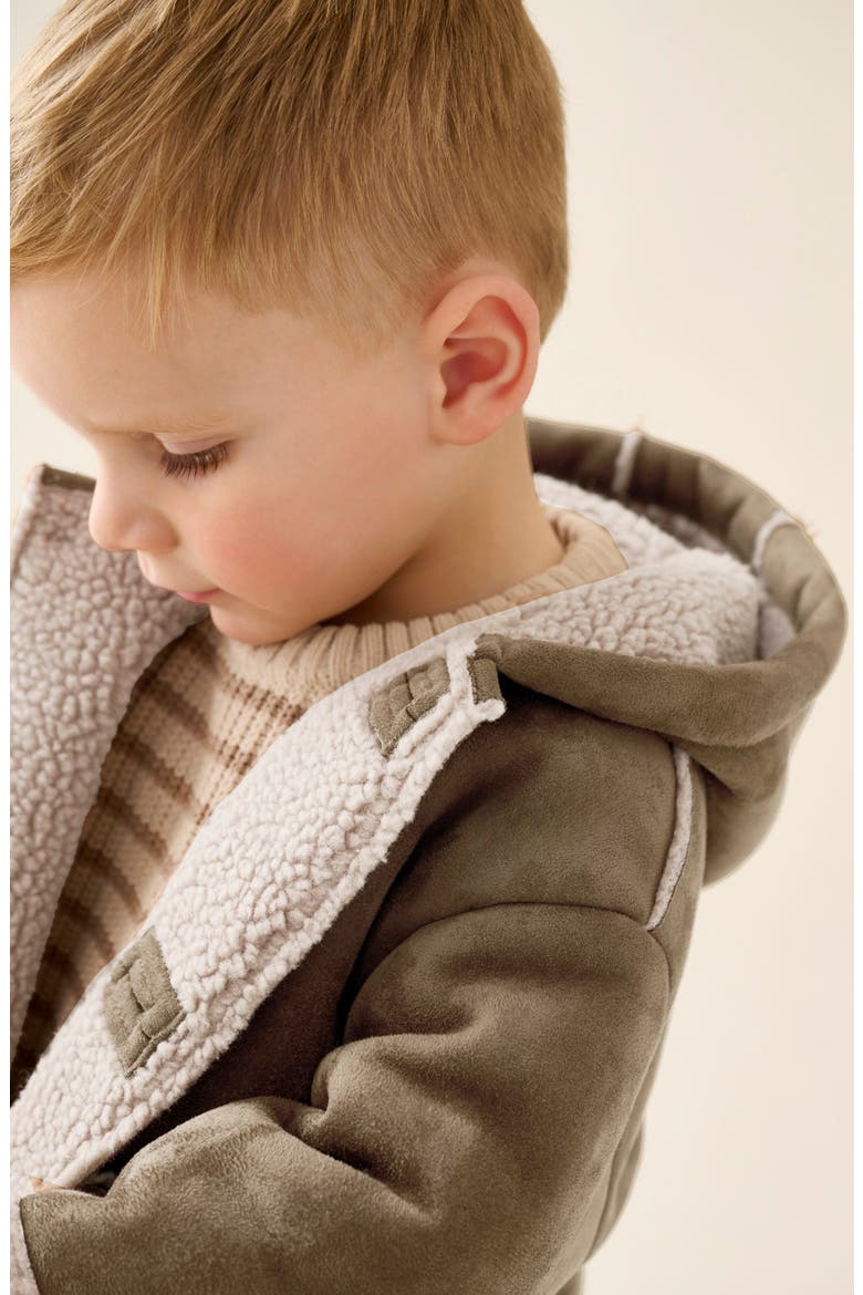 Kids' Faux Shearling Coat, Alternate, color, NEUTRAL