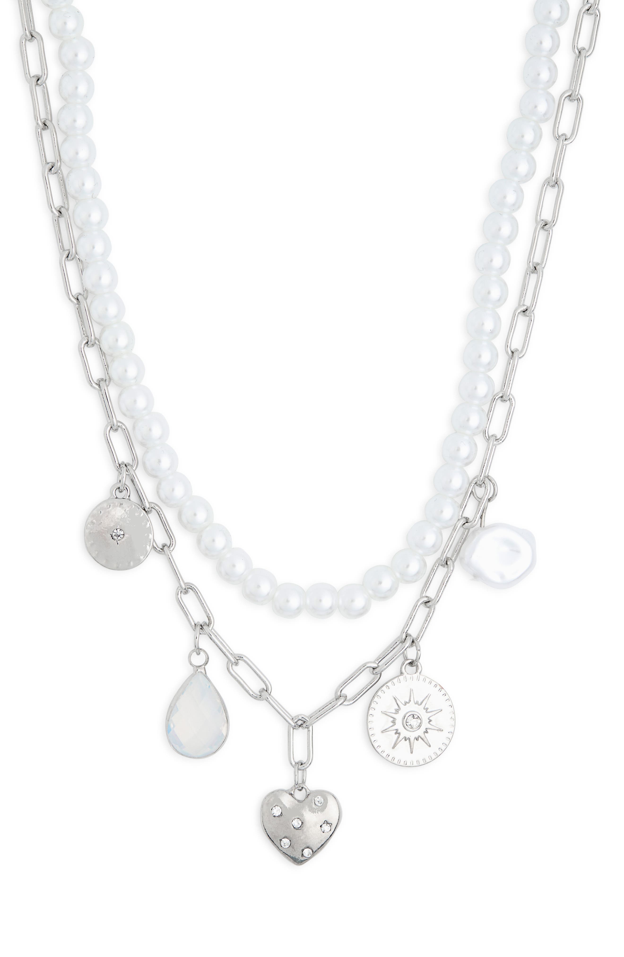 BP. Layered Chain Link Charm Necklace