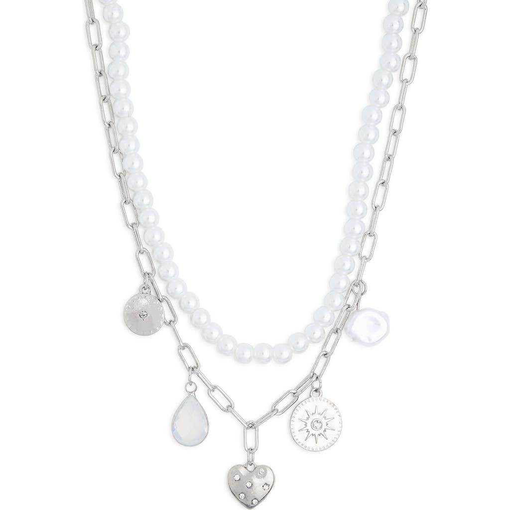 Bp. Layered Chain Link Charm Necklace In Silver