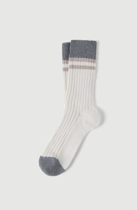 Cotton socks with stripes
