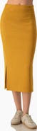 IVONNE Shimmer Knit High-Rise Fitted Midi Skirt