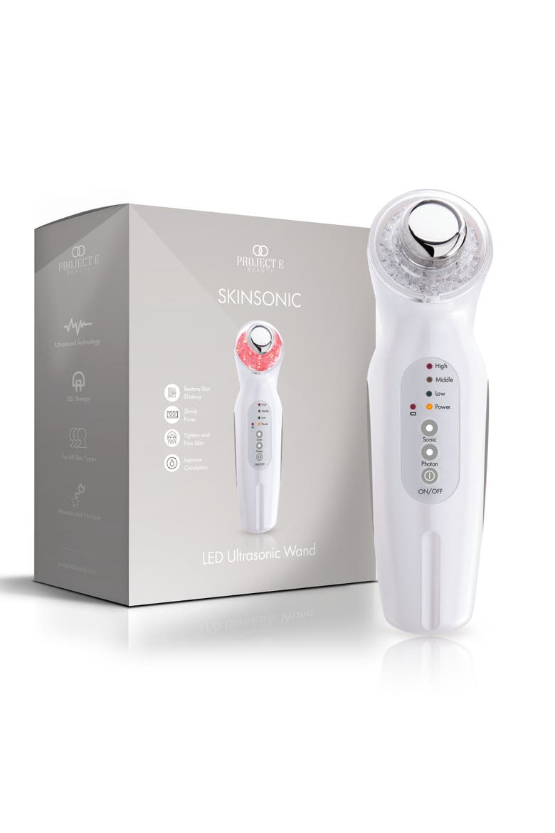 SkinSonic LED Ultrasonic Wand, Main, color, White