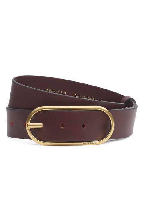 Rounded Rebound Leather Belt
