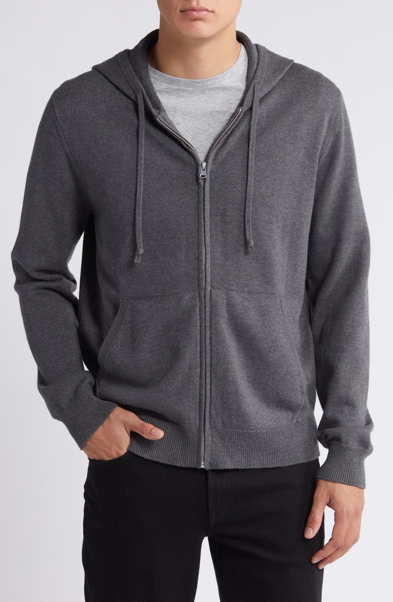 Vince Modern Wool, Cotton & Cashmere Zip-Up Hoodie Sweater, Alternate, color, 