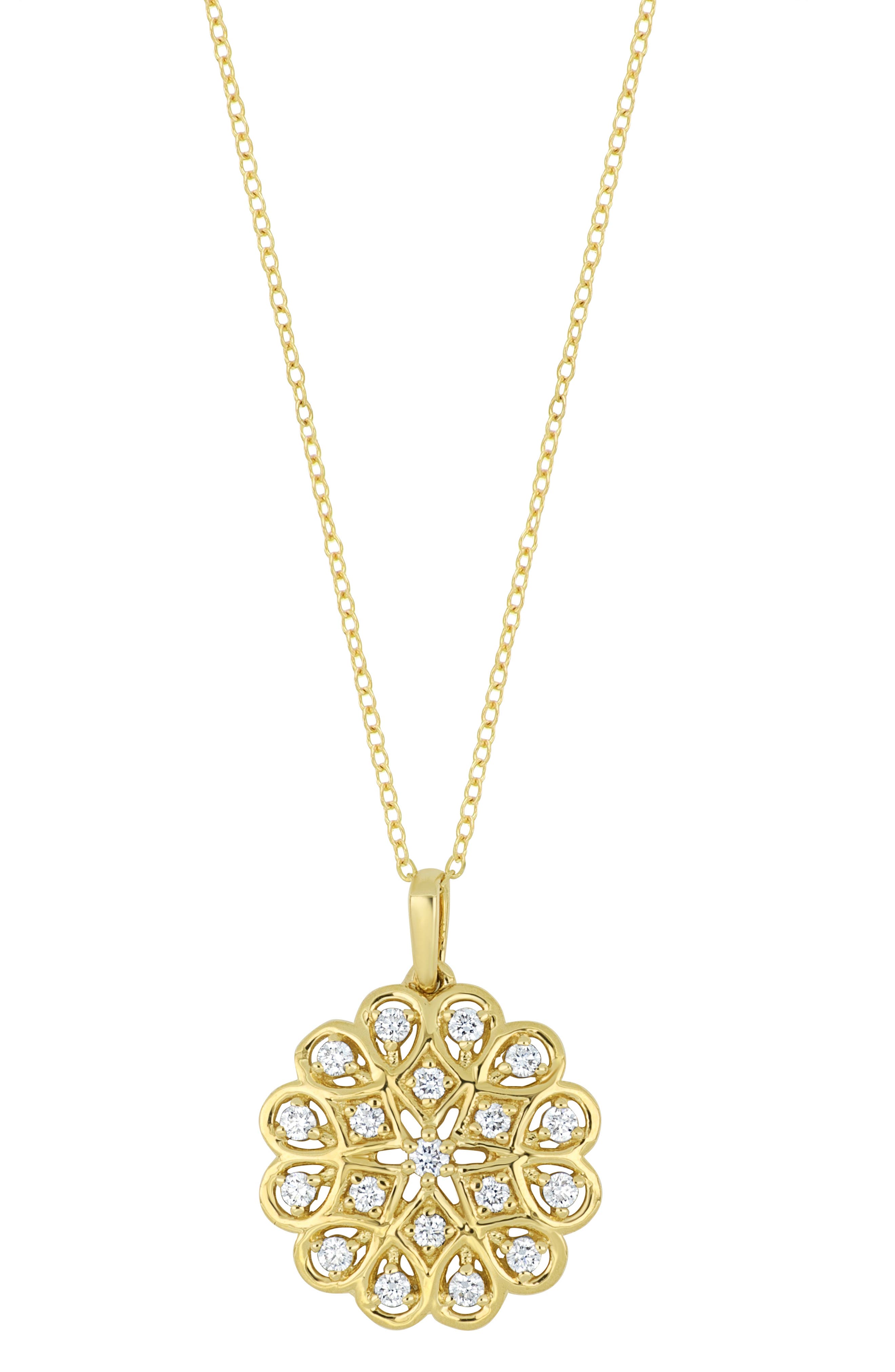 Bony Levy Bardot 18K Yellow Gold Diamond Medallion Pendant Necklace