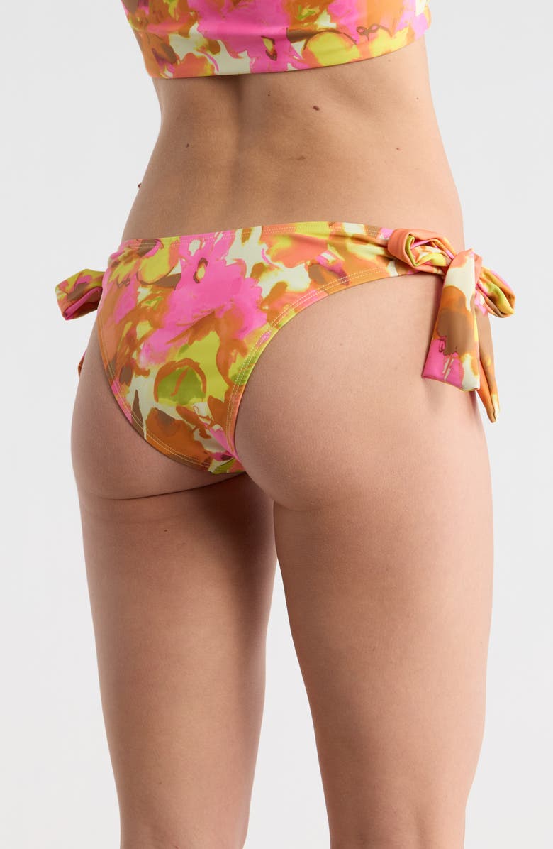 Free People Renee Side Tie Bikini Bottoms, Alternate, color, Pink Combo
