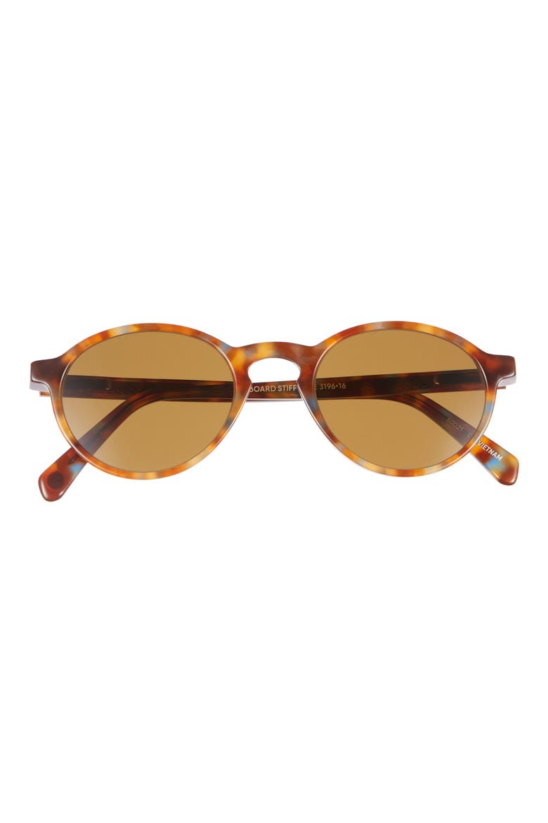 Board Stiff 49mm Round Polarized Sunglasses, Main, color, SPOTTY BLUE TORT / GREY