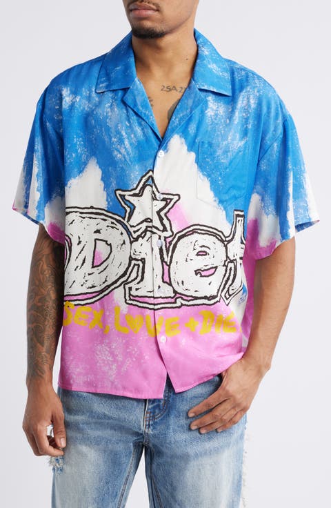シャツ DIET STARTS MONDAY Strokes Cotton & Linen Blend Camp Shirt Shop DIET STARTS MONDAY Online | Nordstrom