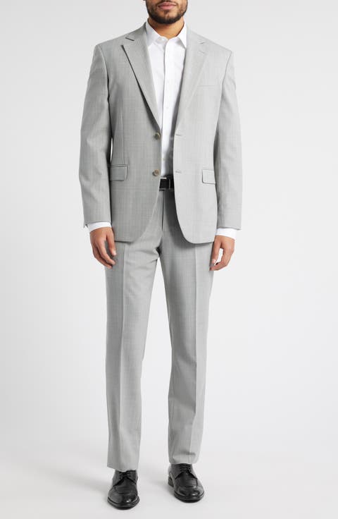 Henrik Trim Fit Stretch Mélange Suit (Regular & Big)