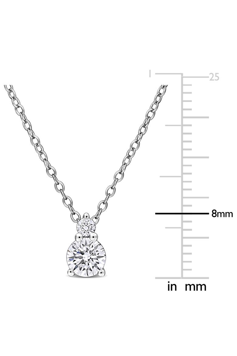 Lab-Grown Diamond Two-Stone Necklace, Alternate, color, Sterling silver