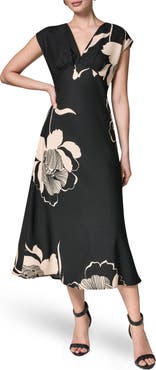 Donna Karan New York Floral Print Midi Dress