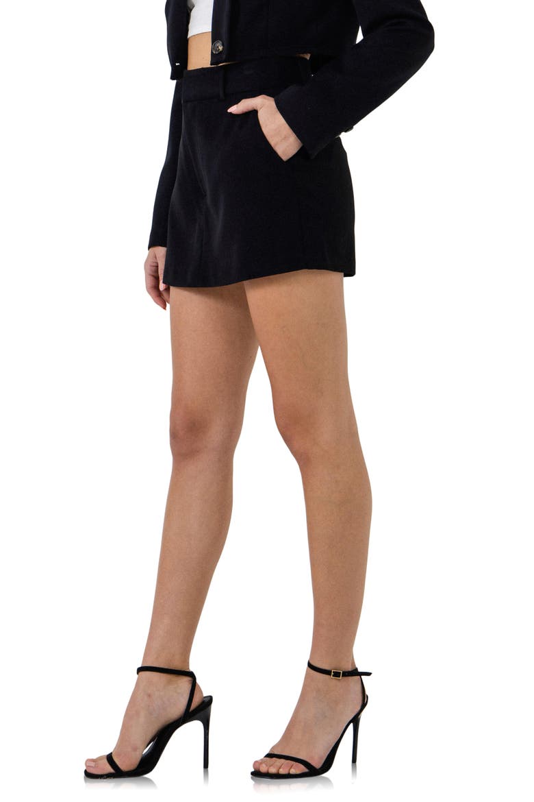 Velvet Skort, Alternate, color, BLACK