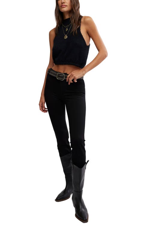 Free People Warm Fluff Crop Sweater Tank In Black